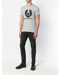 graues bedrucktes T-Shirt mit einem Rundhalsausschnitt von Belstaff