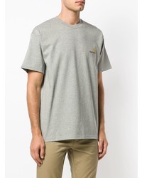 graues bedrucktes T-Shirt mit einem Rundhalsausschnitt von Carhartt