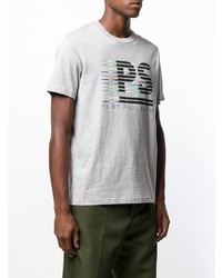 graues bedrucktes T-Shirt mit einem Rundhalsausschnitt von Ps By Paul Smith