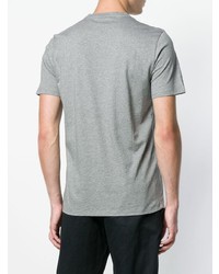 graues bedrucktes T-Shirt mit einem Rundhalsausschnitt von Calvin Klein