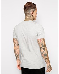 graues bedrucktes T-Shirt mit einem Rundhalsausschnitt von Diesel