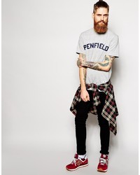 graues bedrucktes T-Shirt mit einem Rundhalsausschnitt von Penfield