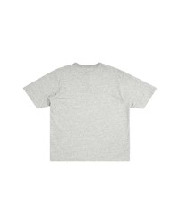 graues bedrucktes T-Shirt mit einem Rundhalsausschnitt von Supreme