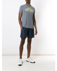 graues bedrucktes T-Shirt mit einem Rundhalsausschnitt von Track & Field