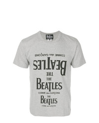 graues bedrucktes T-Shirt mit einem Rundhalsausschnitt von The Beatles X Comme Des Garçons