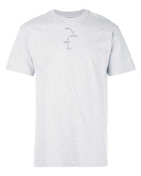 graues bedrucktes T-Shirt mit einem Rundhalsausschnitt von The Celect