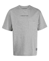graues bedrucktes T-Shirt mit einem Rundhalsausschnitt von The Power for the People