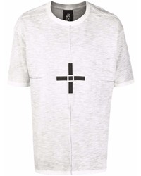 graues bedrucktes T-Shirt mit einem Rundhalsausschnitt von Thom Krom