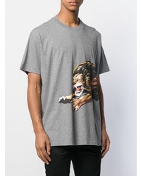 graues bedrucktes T-Shirt mit einem Rundhalsausschnitt von Givenchy