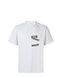 graues bedrucktes T-Shirt mit einem Rundhalsausschnitt von Tigran Avetysian