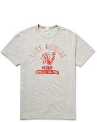graues bedrucktes T-Shirt mit einem Rundhalsausschnitt von Todd Snyder