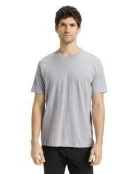 graues bedrucktes T-Shirt mit einem Rundhalsausschnitt von Tom Tailor