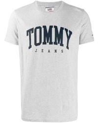 graues bedrucktes T-Shirt mit einem Rundhalsausschnitt von Tommy Jeans