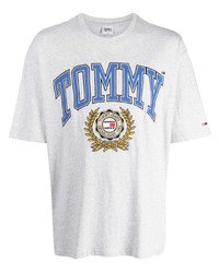 graues bedrucktes T-Shirt mit einem Rundhalsausschnitt von Tommy Jeans