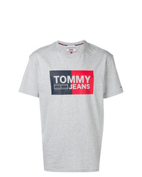 graues bedrucktes T-Shirt mit einem Rundhalsausschnitt von Tommy Jeans