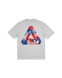 graues bedrucktes T-Shirt mit einem Rundhalsausschnitt von Palace