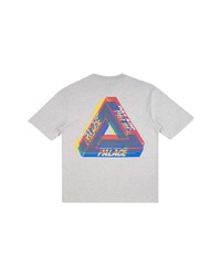 graues bedrucktes T-Shirt mit einem Rundhalsausschnitt von Palace