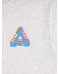 graues bedrucktes T-Shirt mit einem Rundhalsausschnitt von Palace