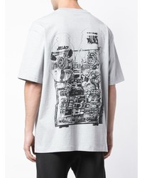 graues bedrucktes T-Shirt mit einem Rundhalsausschnitt von Palace