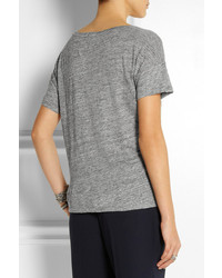 graues bedrucktes T-Shirt mit einem Rundhalsausschnitt von J.Crew