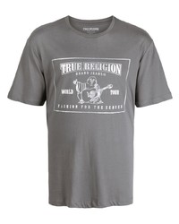 graues bedrucktes T-Shirt mit einem Rundhalsausschnitt von True Religion