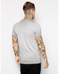 graues bedrucktes T-Shirt mit einem Rundhalsausschnitt von True Religion