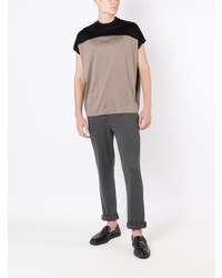 graues bedrucktes T-Shirt mit einem Rundhalsausschnitt von Emporio Armani