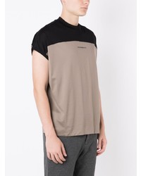 graues bedrucktes T-Shirt mit einem Rundhalsausschnitt von Emporio Armani