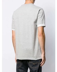 graues bedrucktes T-Shirt mit einem Rundhalsausschnitt von Junya Watanabe MAN