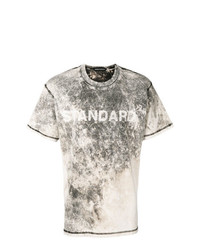 graues bedrucktes T-Shirt mit einem Rundhalsausschnitt von United Standard