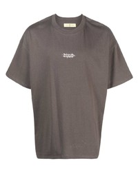 graues bedrucktes T-Shirt mit einem Rundhalsausschnitt von UNTITLED ARTWORKS