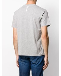graues bedrucktes T-Shirt mit einem Rundhalsausschnitt von Les Hommes Urban
