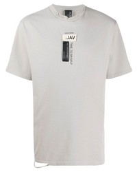 graues bedrucktes T-Shirt mit einem Rundhalsausschnitt von VAL KRISTOPHE