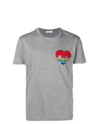 graues bedrucktes T-Shirt mit einem Rundhalsausschnitt von Valentino