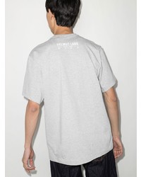 graues bedrucktes T-Shirt mit einem Rundhalsausschnitt von Helmut Lang