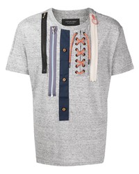 graues bedrucktes T-Shirt mit einem Rundhalsausschnitt von Viktor & Rolf