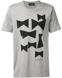 graues bedrucktes T-Shirt mit einem Rundhalsausschnitt von Viktor & Rolf