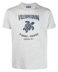 graues bedrucktes T-Shirt mit einem Rundhalsausschnitt von Vilebrequin