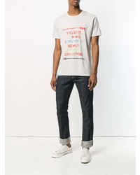 graues bedrucktes T-Shirt mit einem Rundhalsausschnitt von VISVIM