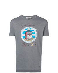 graues bedrucktes T-Shirt mit einem Rundhalsausschnitt von Vivienne Westwood MAN