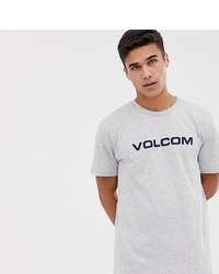 graues bedrucktes T-Shirt mit einem Rundhalsausschnitt von Volcom