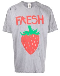 graues bedrucktes T-Shirt mit einem Rundhalsausschnitt von WESTFALL