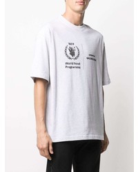 graues bedrucktes T-Shirt mit einem Rundhalsausschnitt von Balenciaga