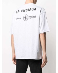 graues bedrucktes T-Shirt mit einem Rundhalsausschnitt von Balenciaga