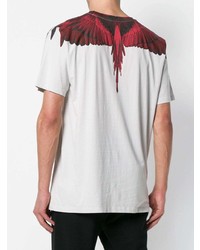 graues bedrucktes T-Shirt mit einem Rundhalsausschnitt von Marcelo Burlon County of Milan