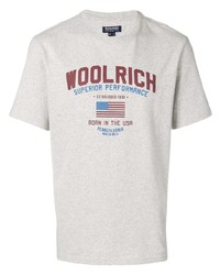 graues bedrucktes T-Shirt mit einem Rundhalsausschnitt von Woolrich