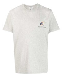 graues bedrucktes T-Shirt mit einem Rundhalsausschnitt von Woolrich