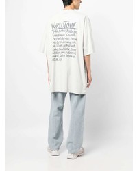 graues bedrucktes T-Shirt mit einem Rundhalsausschnitt von Vetements