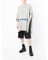 graues bedrucktes T-Shirt mit einem Rundhalsausschnitt von Anrealage