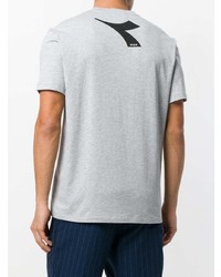 graues bedrucktes T-Shirt mit einem Rundhalsausschnitt von MSGM